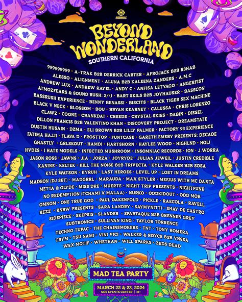 Beyond wonderland 2024 - On June 22-23, Beyond Wonderland at The Gorge will return with its Mad Tea Party theme in tow and offer a weekend filled with top-tier artists, high-quality production, and more for those who make their way to the iconic venue. The tragic incident that occurred during the most recent edition is still fresh on the minds of many, but Insomniac ...